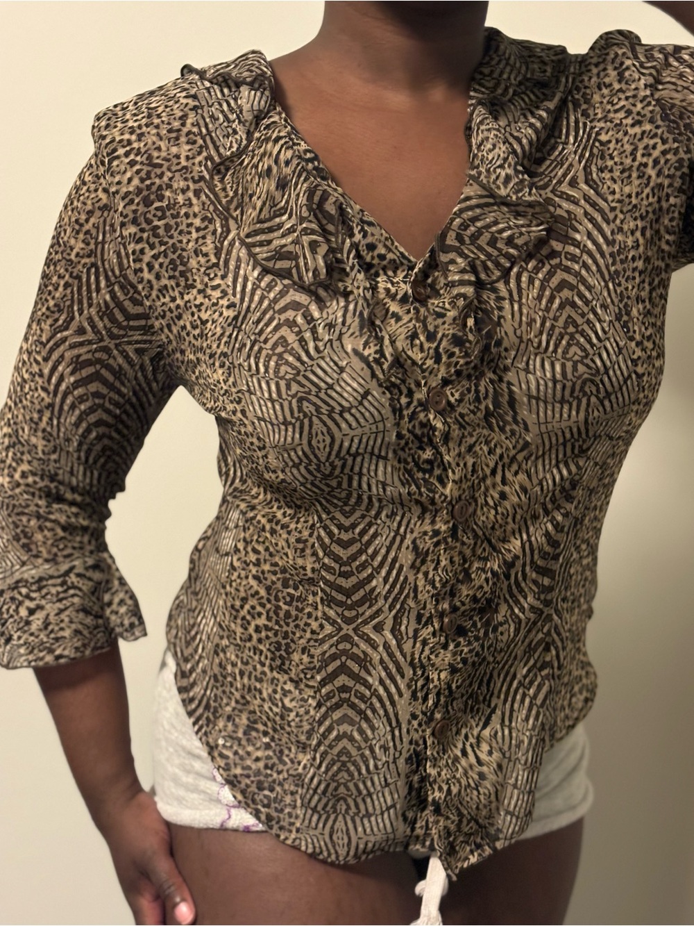 Vintage Made in Canada Carrol Reed Animal-Print Top